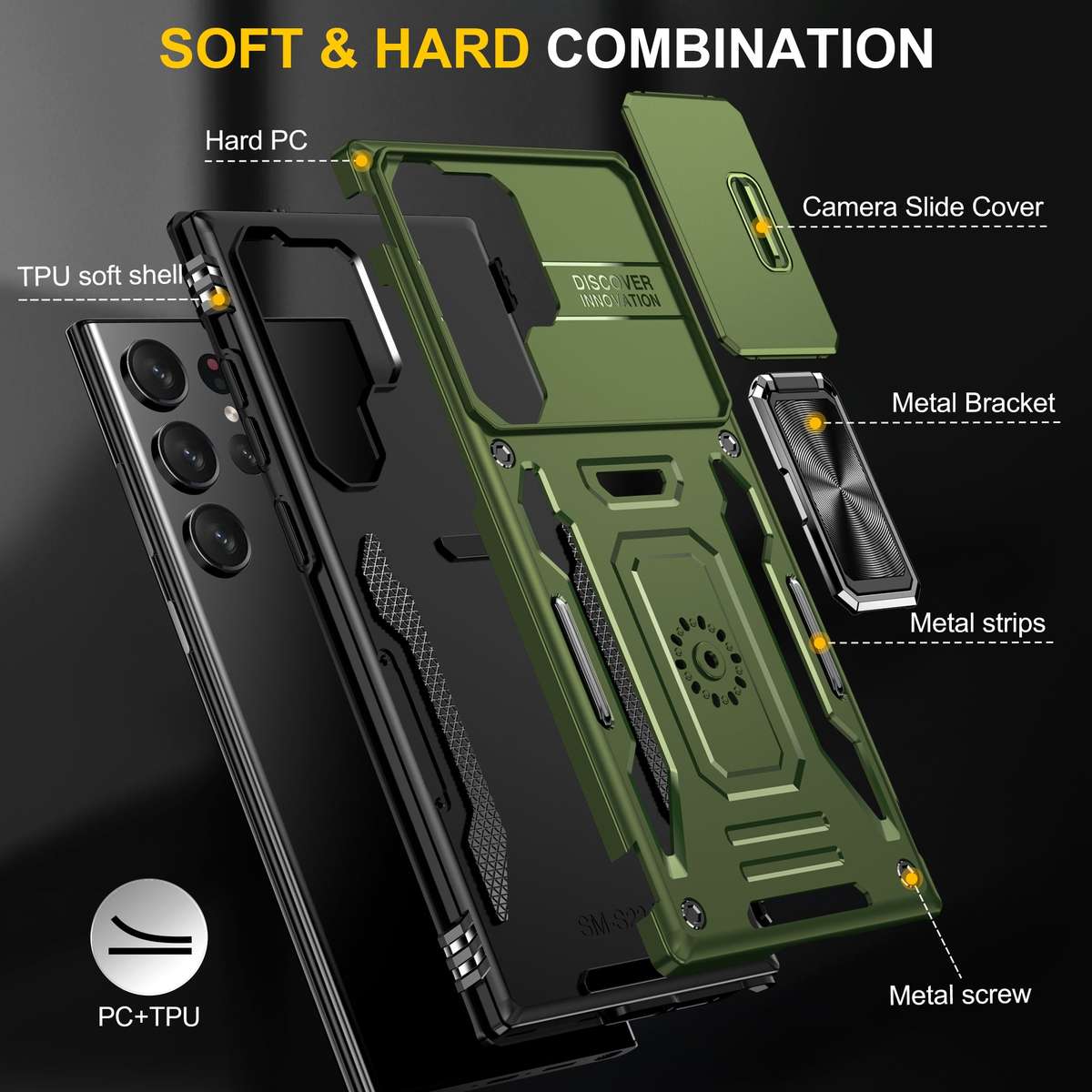 Kejiang Camshield Cover for Galaxy S25/S25+/S25 Ultra Case