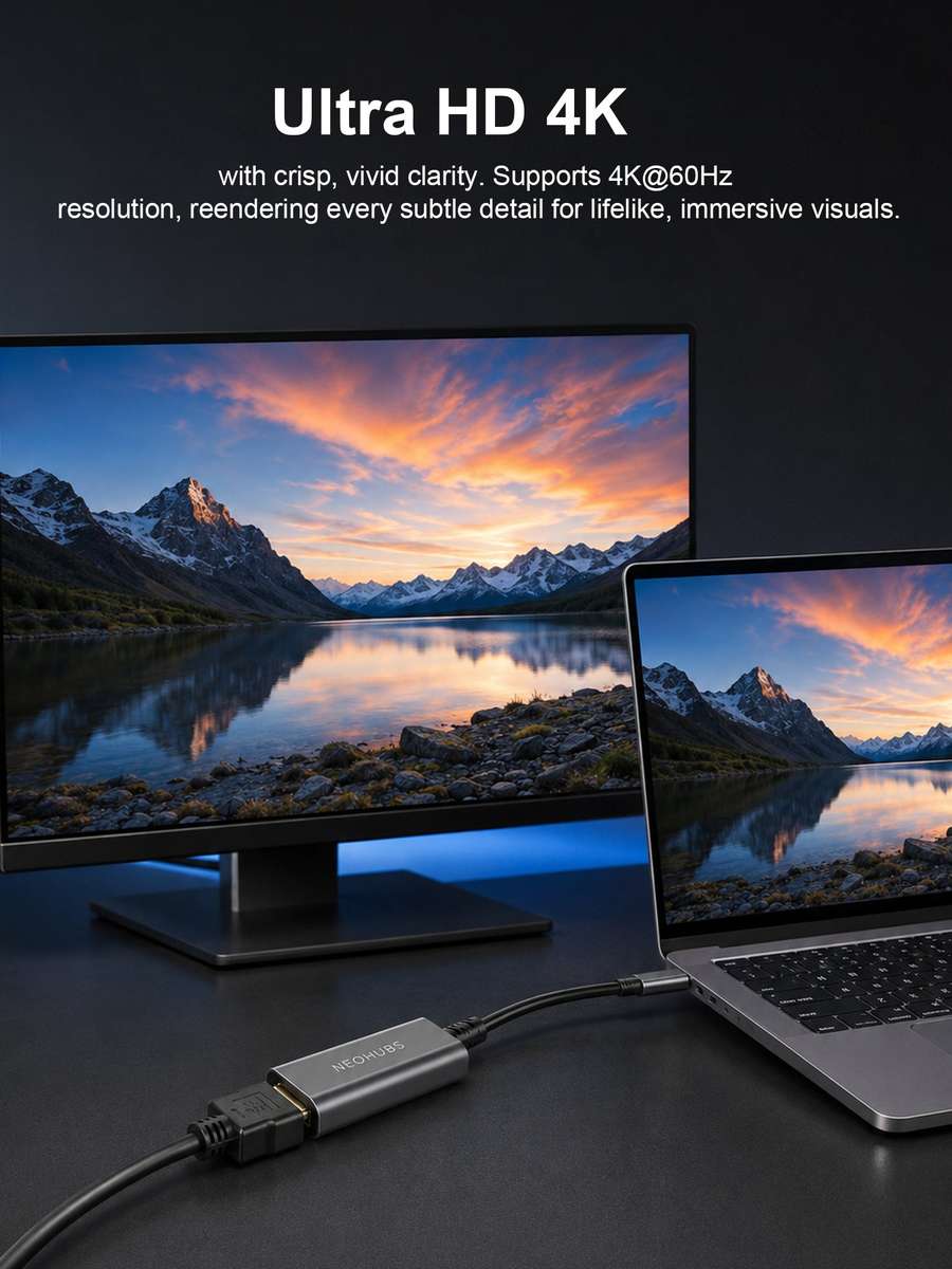 NEOHUBS NEX VIEW Type C to HDMI Adapter Cable - USB C to HDMI Converter