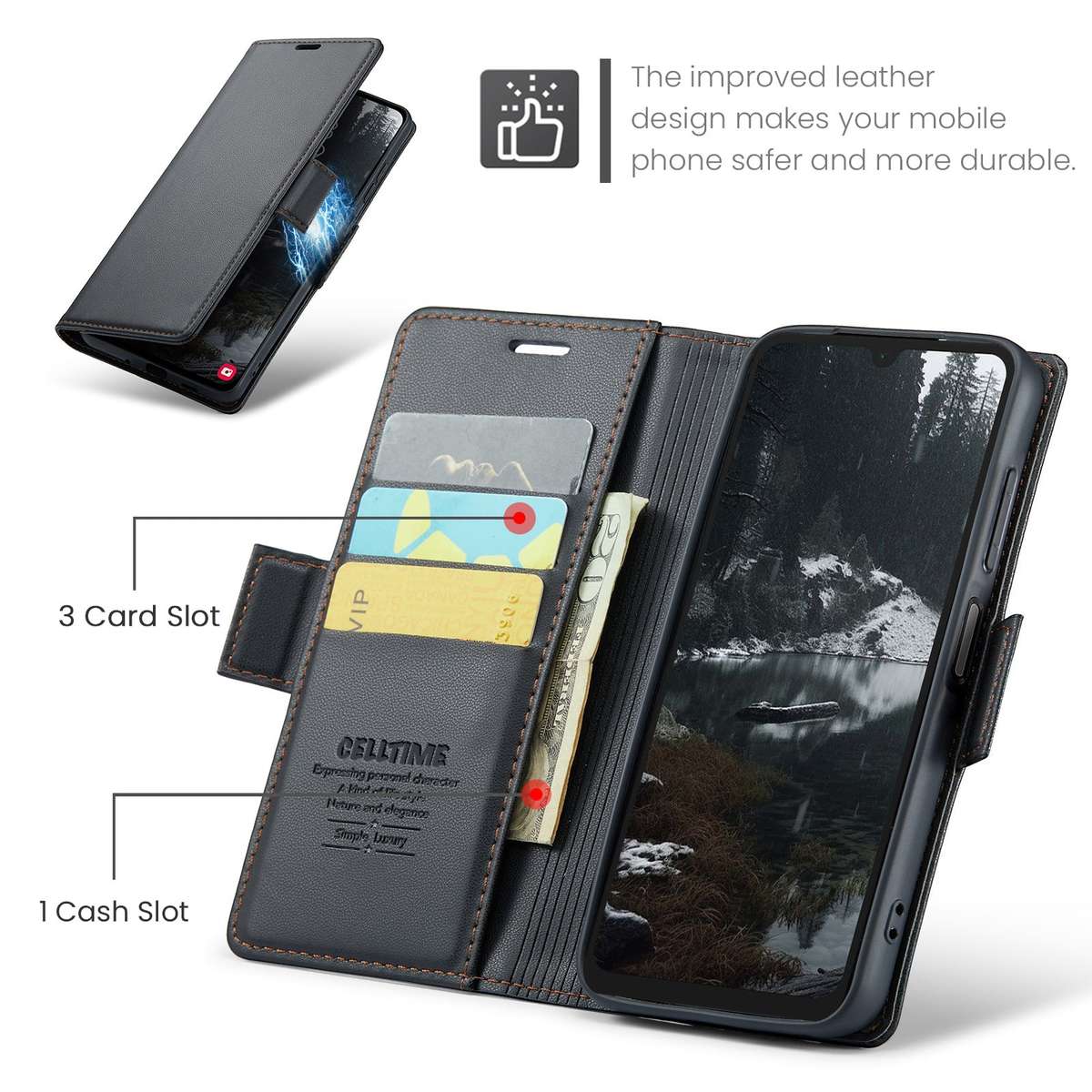 Retro Flip Leather Wallet Cover for Redmi A5
