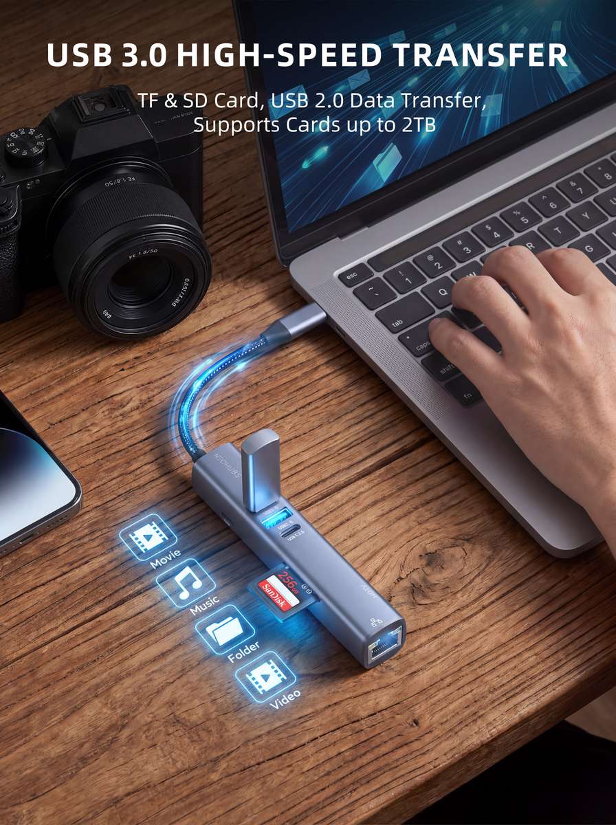 NEOHUBS HUB ULTRA 8-in-1 Type-C Hub with HDMI, RJ45, 100W PD, USB 3 & USB-C