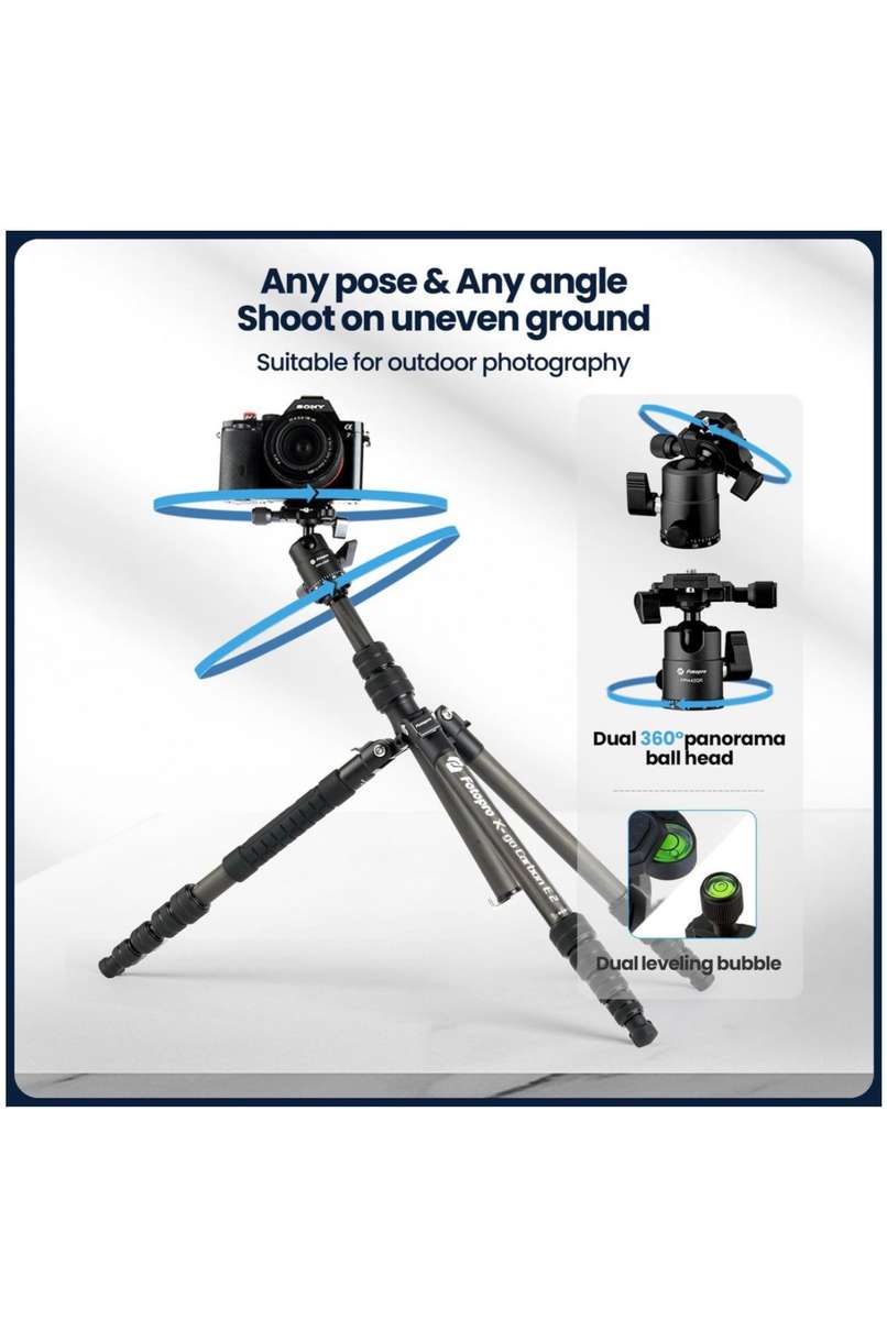 Fotopro Professional Lightweight Camera Tripod Stand - X-GO CARBON E+42QP