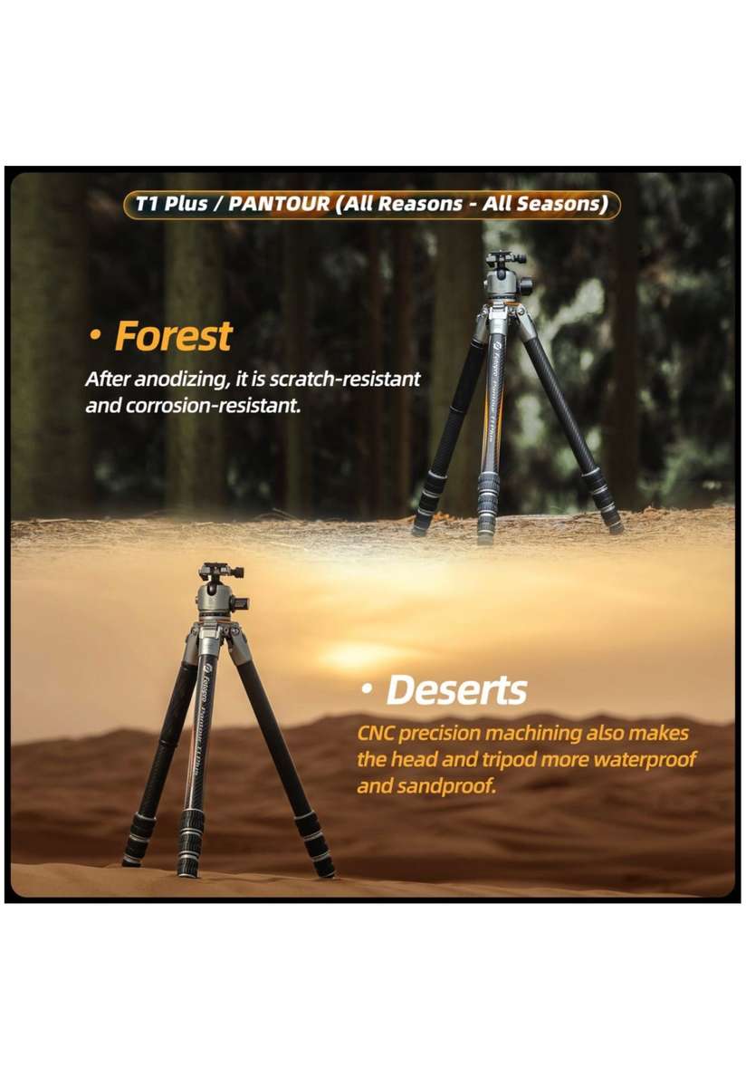 Fotopro Lightweight All Terrain Camera Tripod Stand - (T1 Plus+T-Bar+TH-1M)