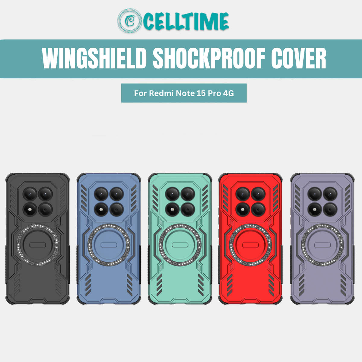 CellTime Case Compatible with Redmi Note 15 Pro 4G Wing Shield Cover