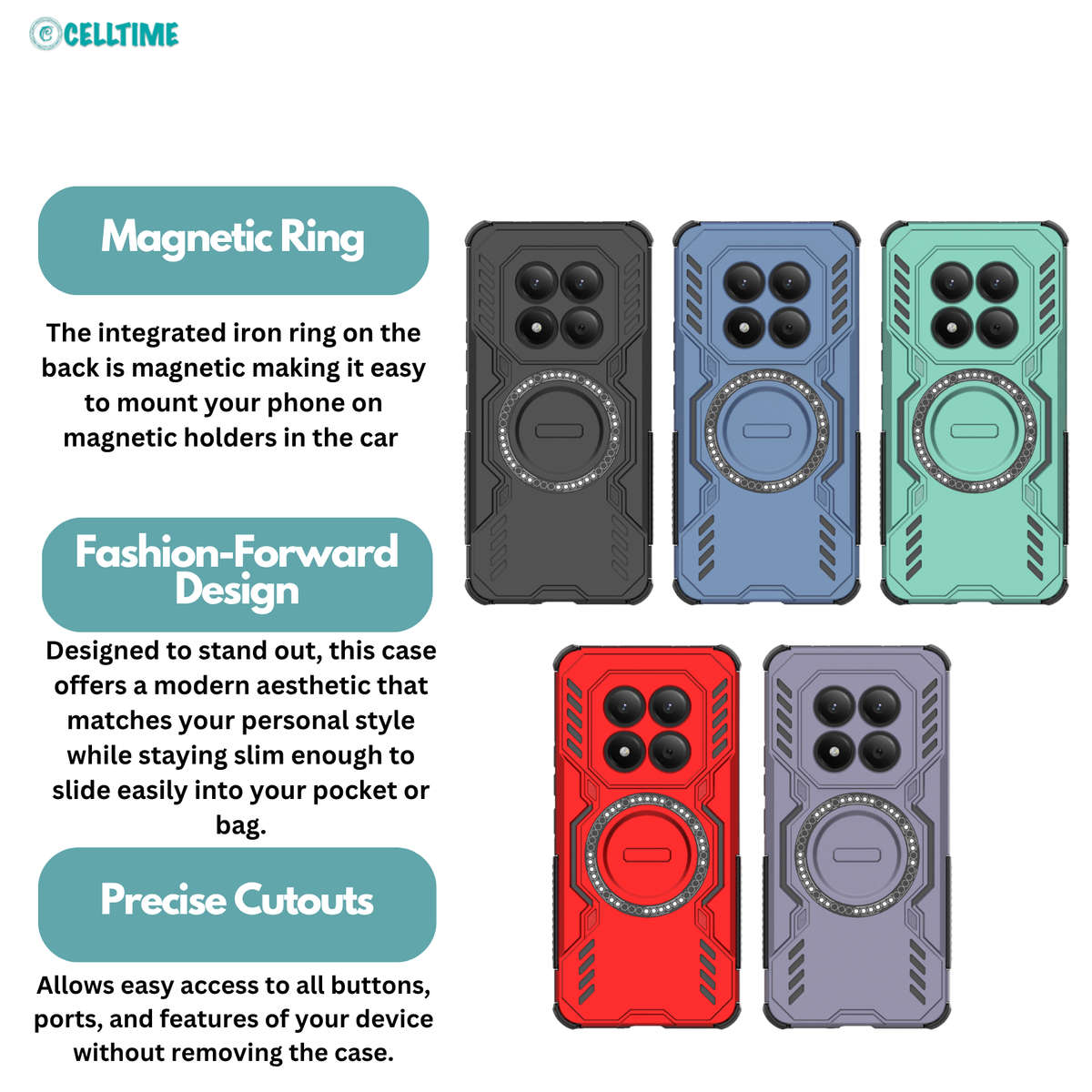 CellTime Case Compatible with Redmi Note 15 Pro 4G Wing Shield Cover