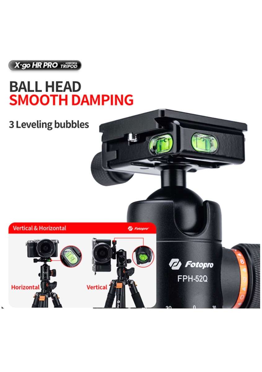 Fotopro Portable 360 Horizontal Camera Tripod/Monopod Stand - x-go HR Pro