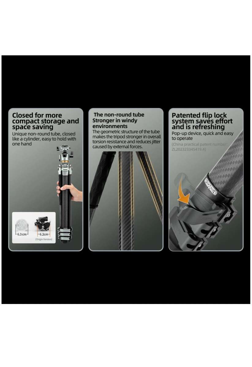 Fotopro Heavy-Duty Fluid Head Video Tripod Stand - Origin Plus Video