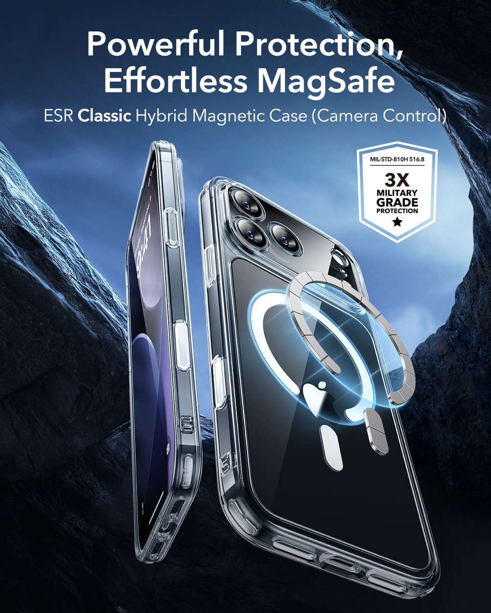 ESR MagSafe Case Compatible with iPhone 17 Pro/Max Hybrid Camera Btn Cover