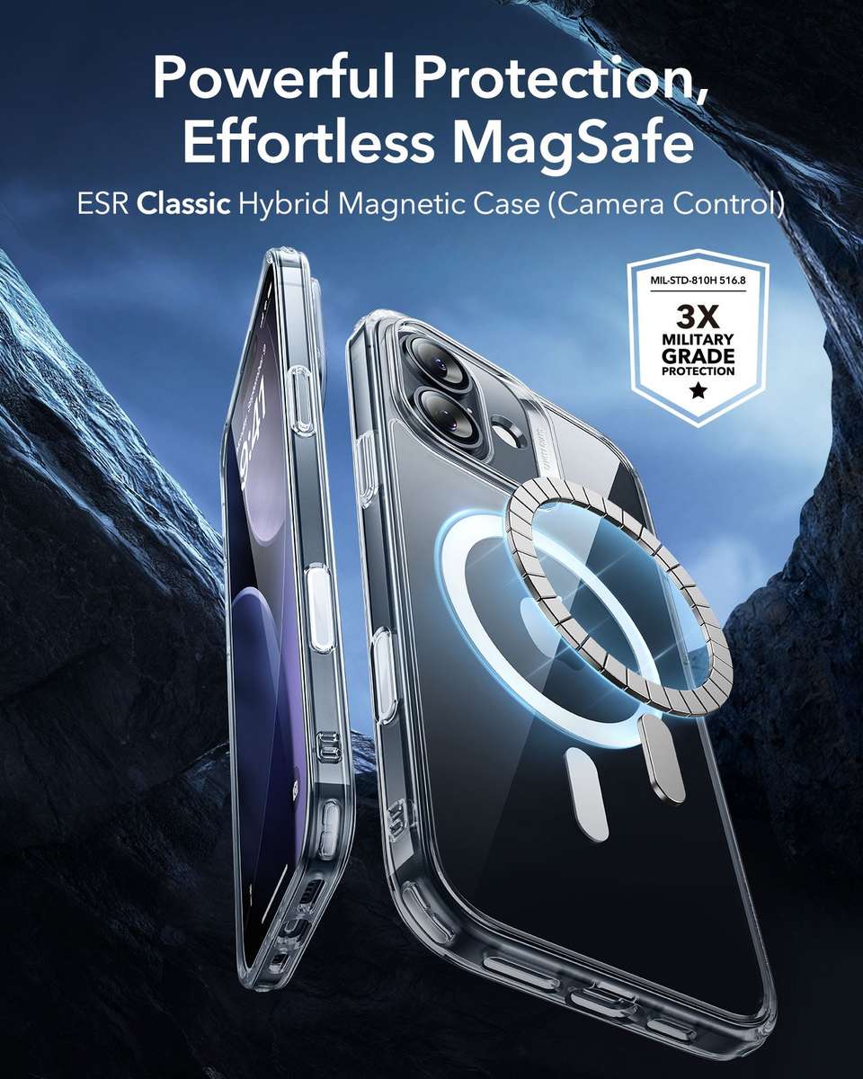 ESR MagSafe Case Set Compatible with iPhone 17 Hybrid Camera Button Cover
