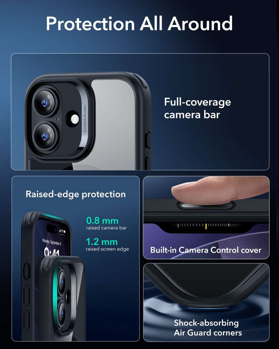 ESR MagSafe Case Compatible with iPhone 17 Hybrid Camera Button Cover