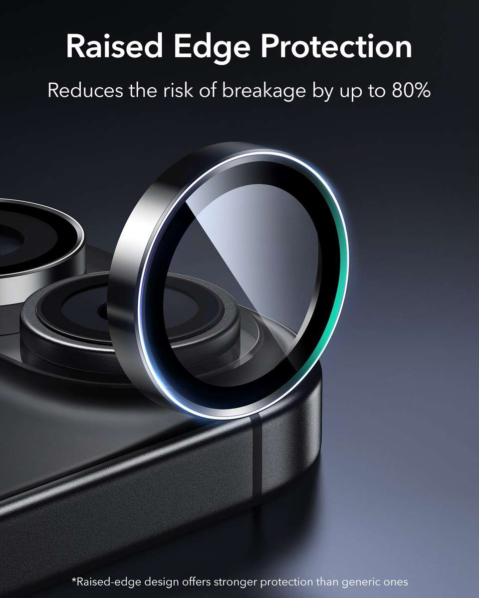 ESR Armorite Camera Lens Protector Compatible with iPhone 17 / 16 / 16 Plus - Black