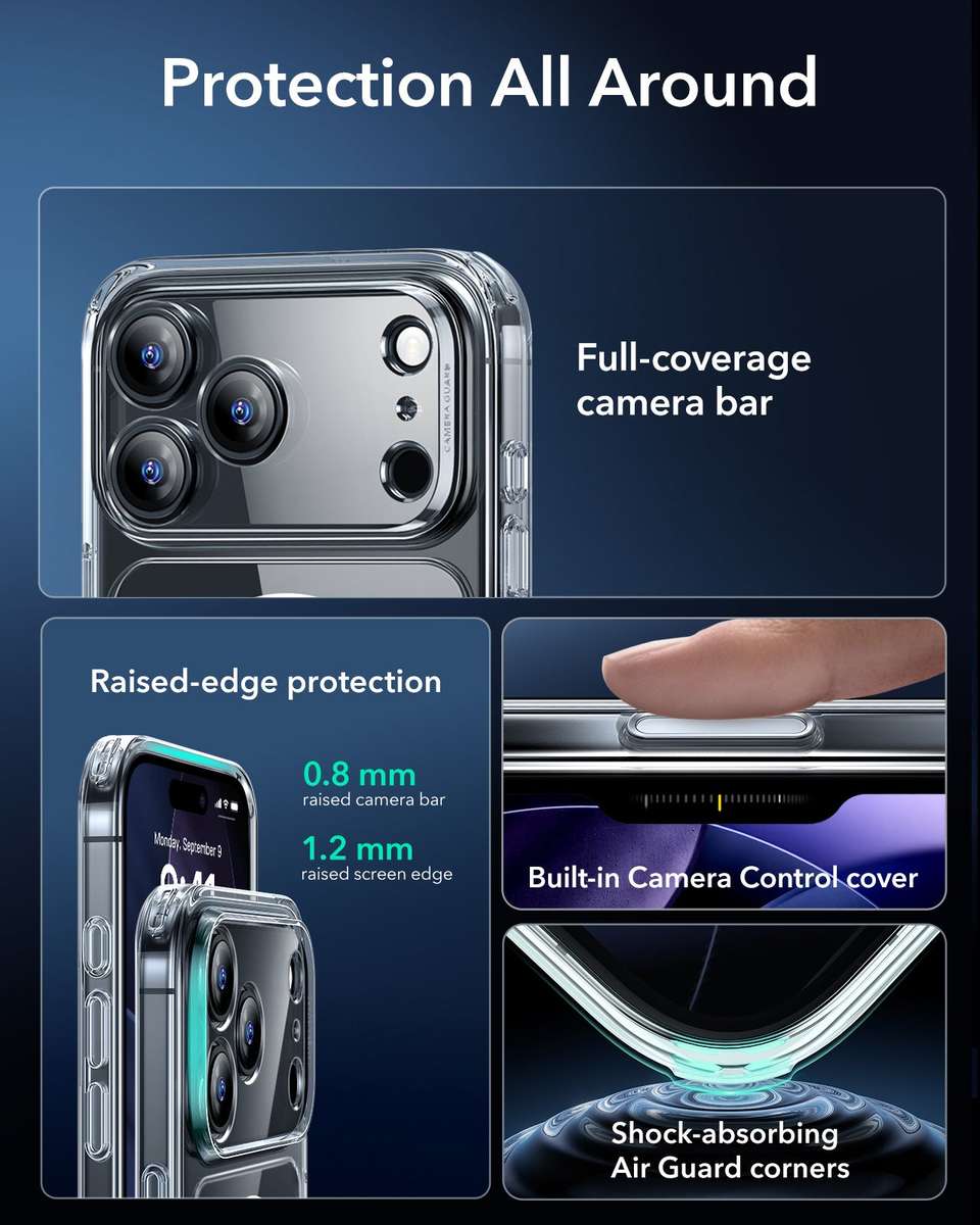 ESR MagSafe Case Compatible with iPhone 17 Pro/Max Hybrid Camera Btn Cover