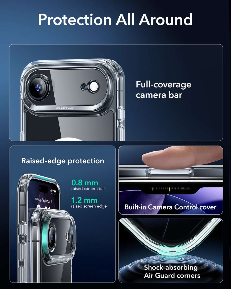ESR MagSafe Case Set Compatible with iPhone 17 Air Hybrid Camera Button