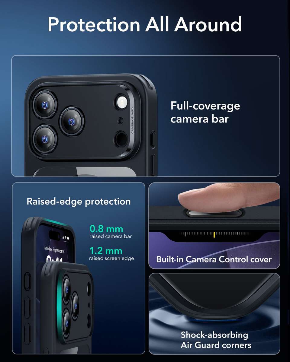 ESR MagSafe Case Set Compatible with iPhone 17 Pro/Max Hybrid Camera Button