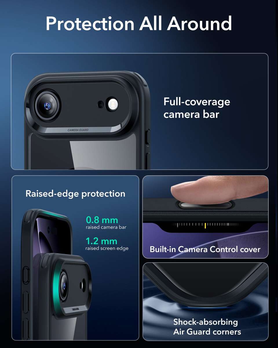 ESR MagSafe Case Set Compatible with iPhone 17 Air Hybrid Camera Button