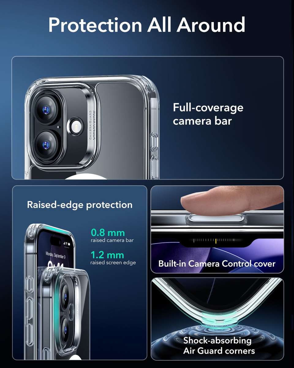 ESR MagSafe Case Compatible with iPhone 17 Hybrid Camera Button Cover