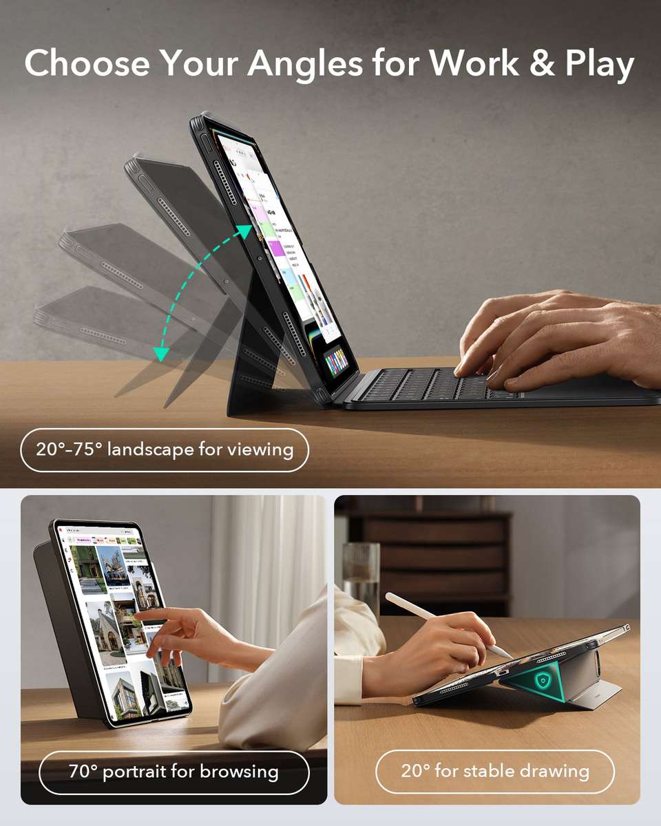 ESR Keyboard Case Compatible with iPad Pro 11" (M4) 2024 Shift Cover