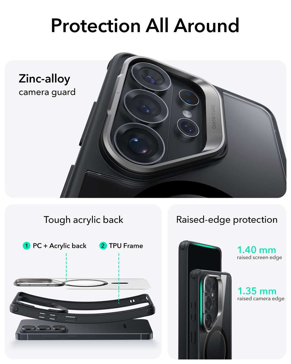 ESR Case with Stand Compatible with Galaxy S26 Ultra Hybrid MagSafe Cover