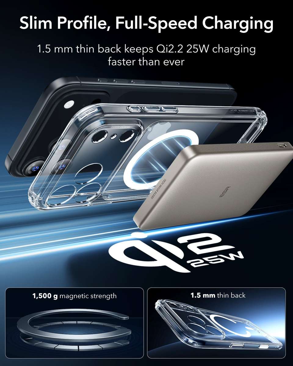 ESR MagSafe Case Compatible with iPhone 17 Pro/Max Hybrid Camera Btn Cover