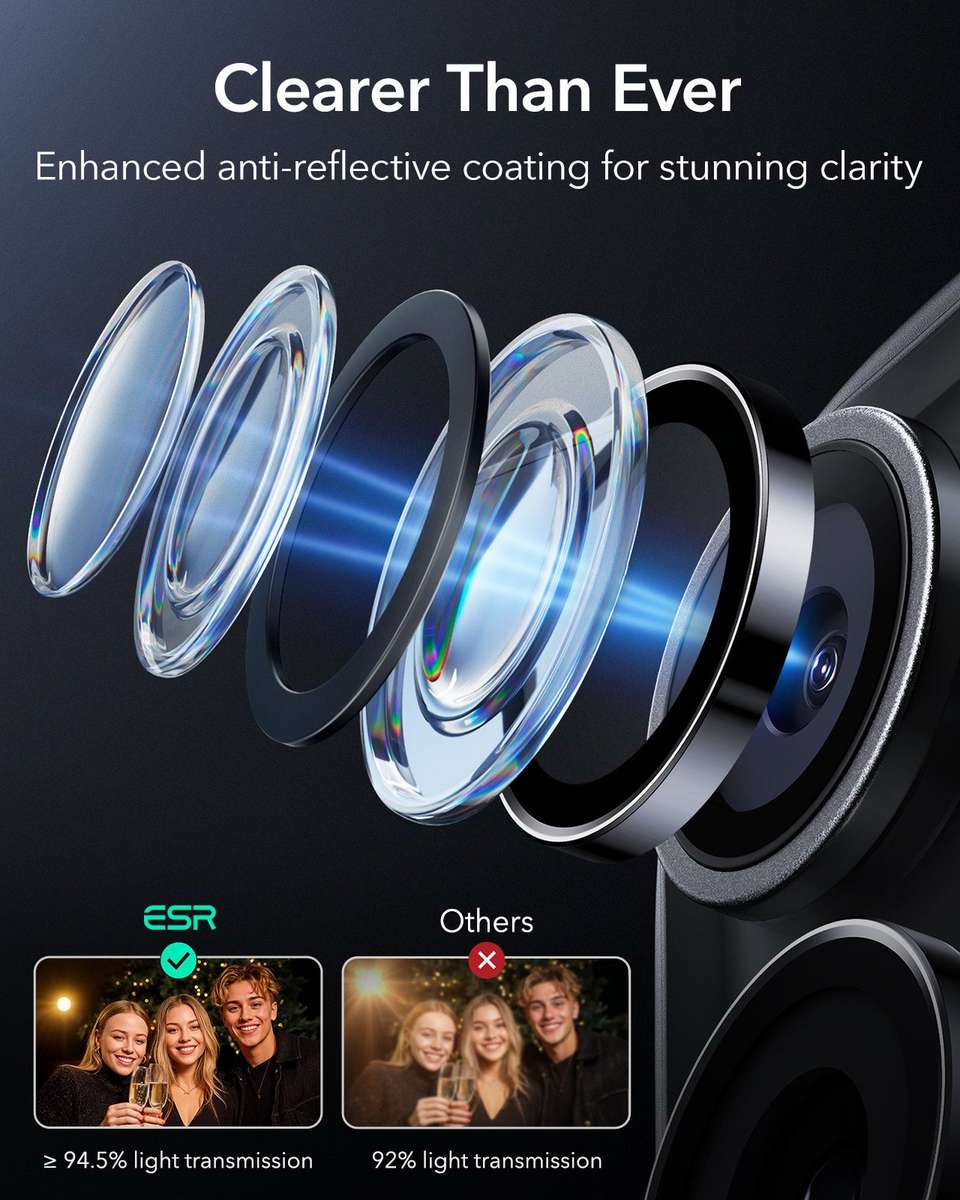 ESR Camera Lens Protector Compatible with iPhone 17 Pro/17 Pro Max - 2 Pack