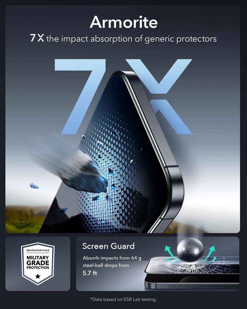 ESR Armorite Glass Screen Protector Compatible With iPhone 17 Pro - 3 Pack