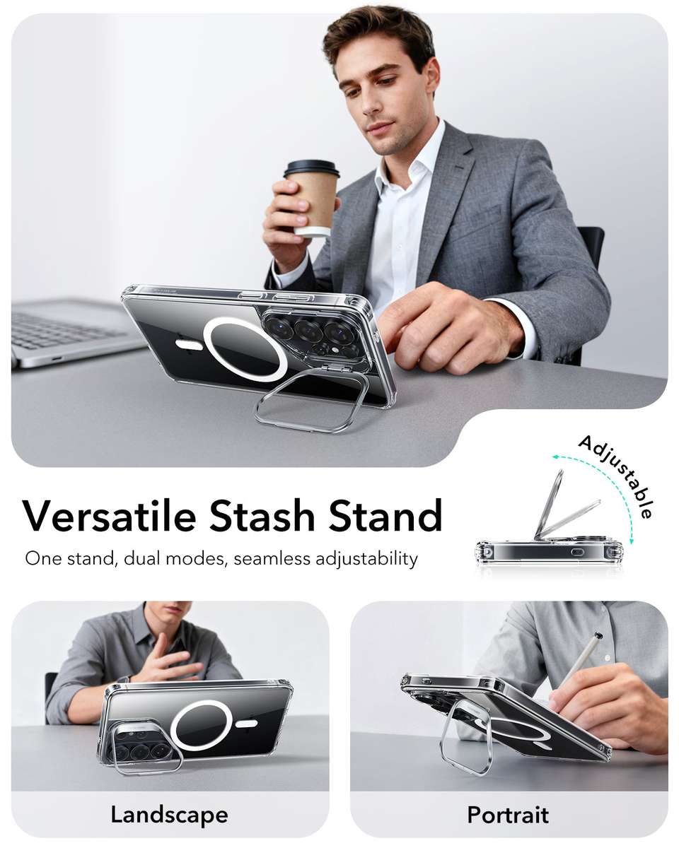 ESR Case with Stand Compatible with Galaxy S26 Ultra Hybrid MagSafe Cover