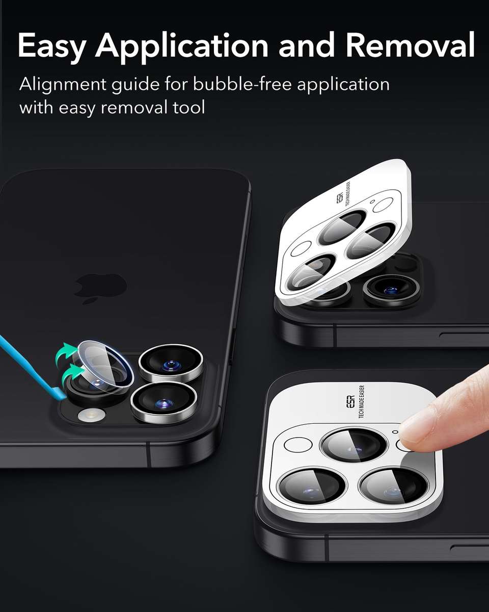 ESR Armorite Camera Lens Protectors for iPhone 16 Pro/ 16 Pro Max - Clear