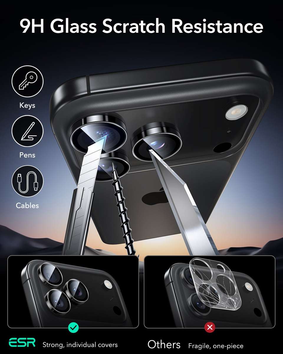 ESR Camera Lens Protector Compatible with iPhone 17 Pro/17 Pro Max - 2 Pack