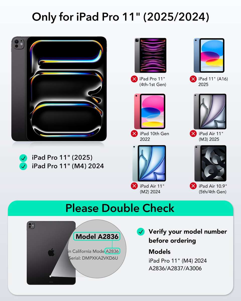ESR Keyboard Case Compatible with iPad Pro 11" (M4) 2024 Shift Cover