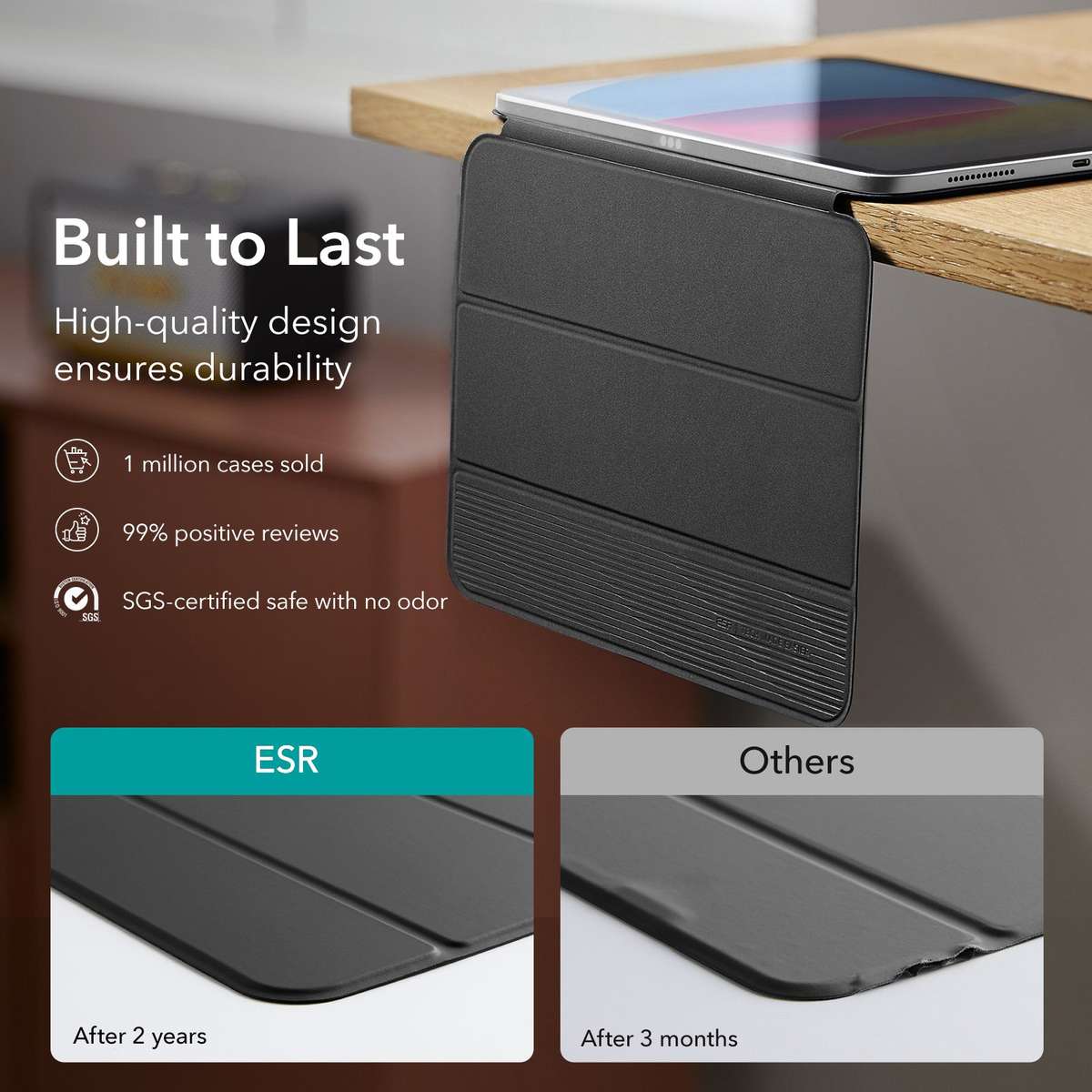 ESR Case Compatible with iPad 11" (A16) 2025 Rebound Magnetic Cover - Black