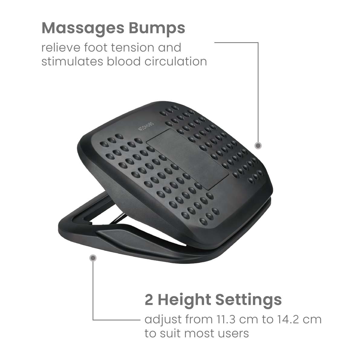 NEOHUBS Under Desk Footrest with Adjustable Ergonomic Massage Surface