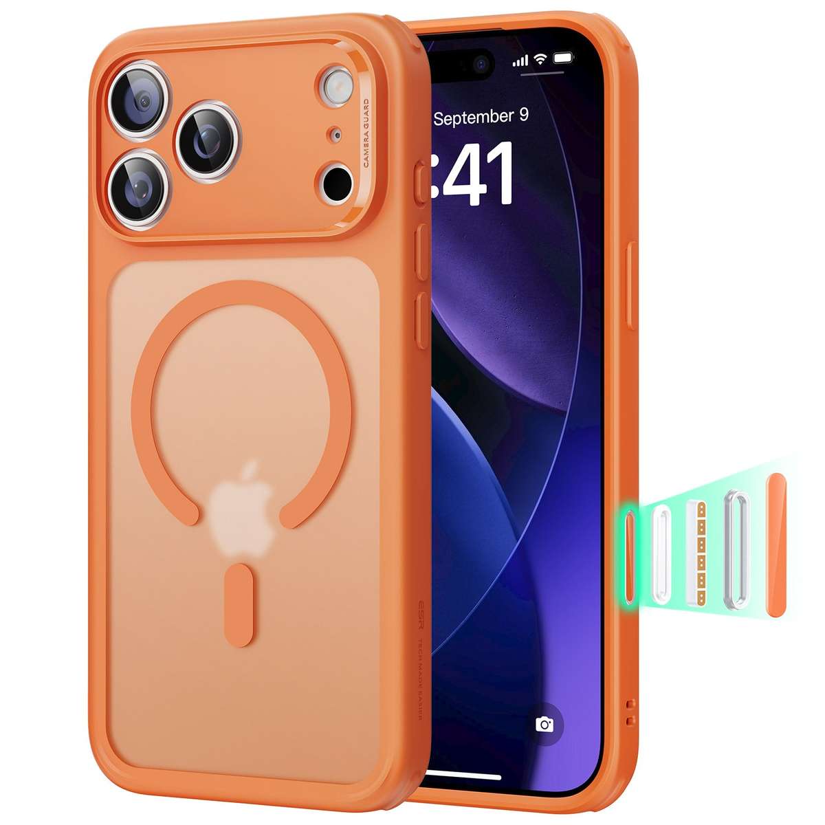 ESR MagSafe Case Compatible with iPhone 17 Pro/Max Hybrid Camera Btn Cover