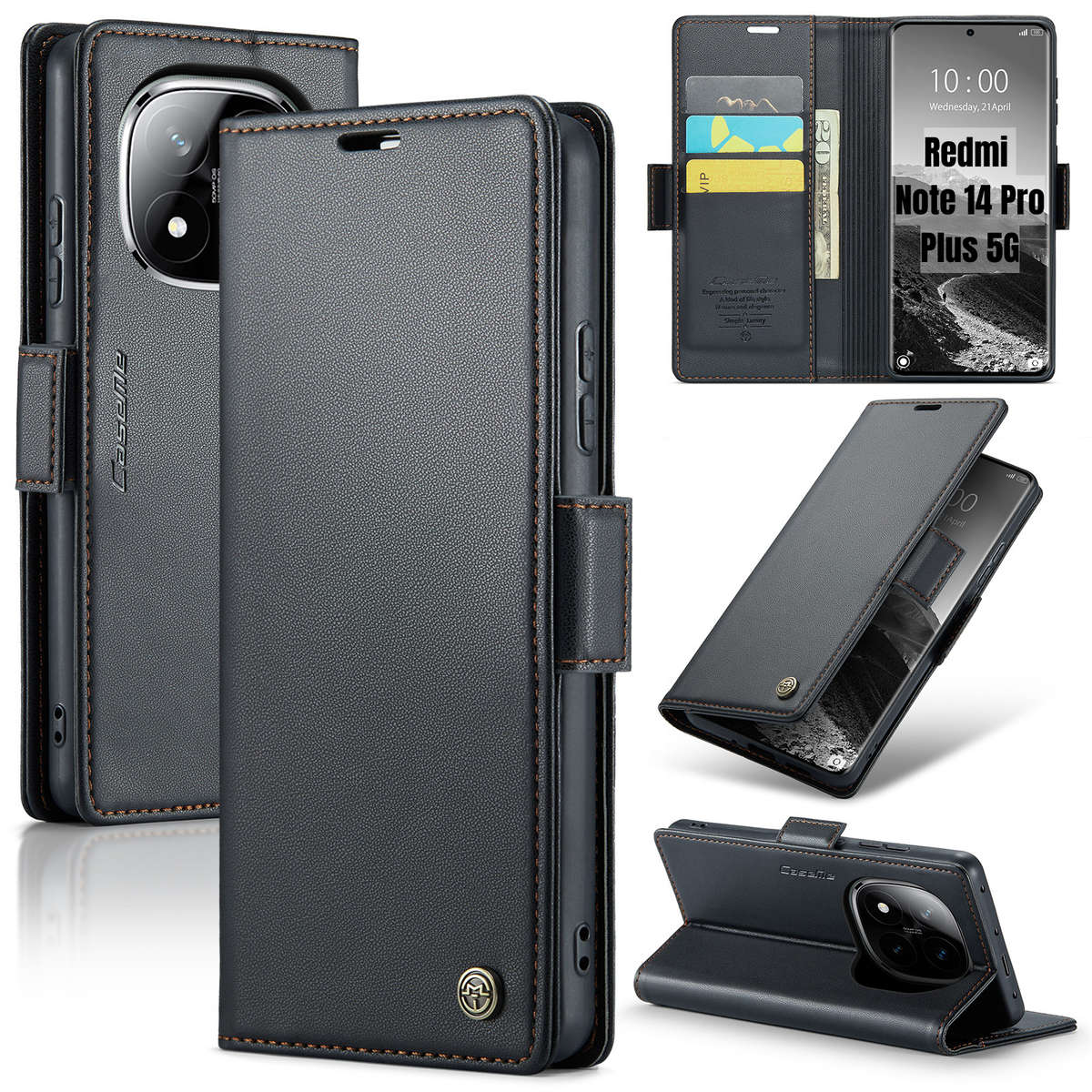 Retro Flip Case Compatible with Redmi Note 14 Pro Plus 5G Leather Cover