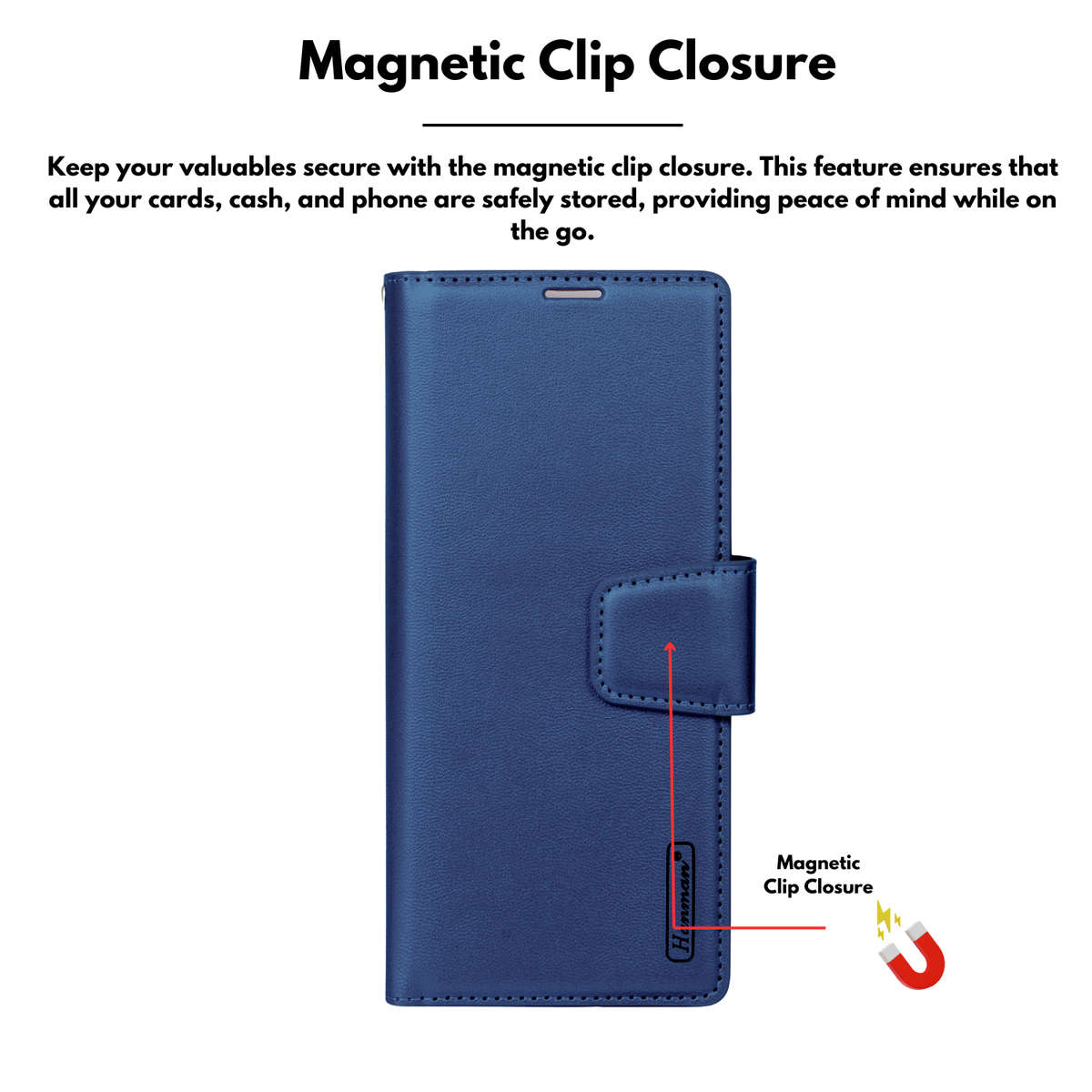 Hanman Classic Flip Leather Wallet Cover for Samsung Galaxy Z Fold 5