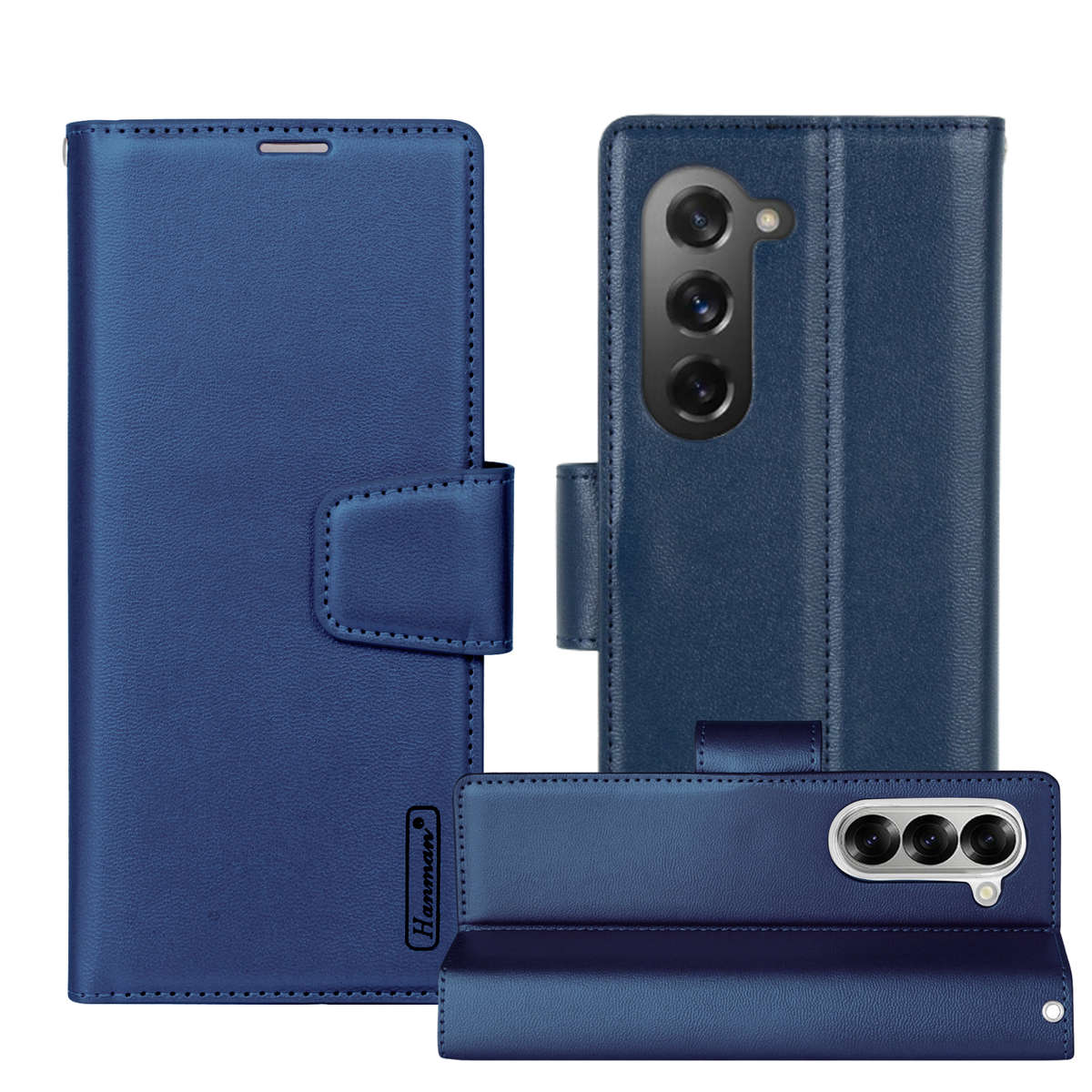 Hanman Classic Flip Leather Wallet Cover for Samsung Galaxy Z Fold 5