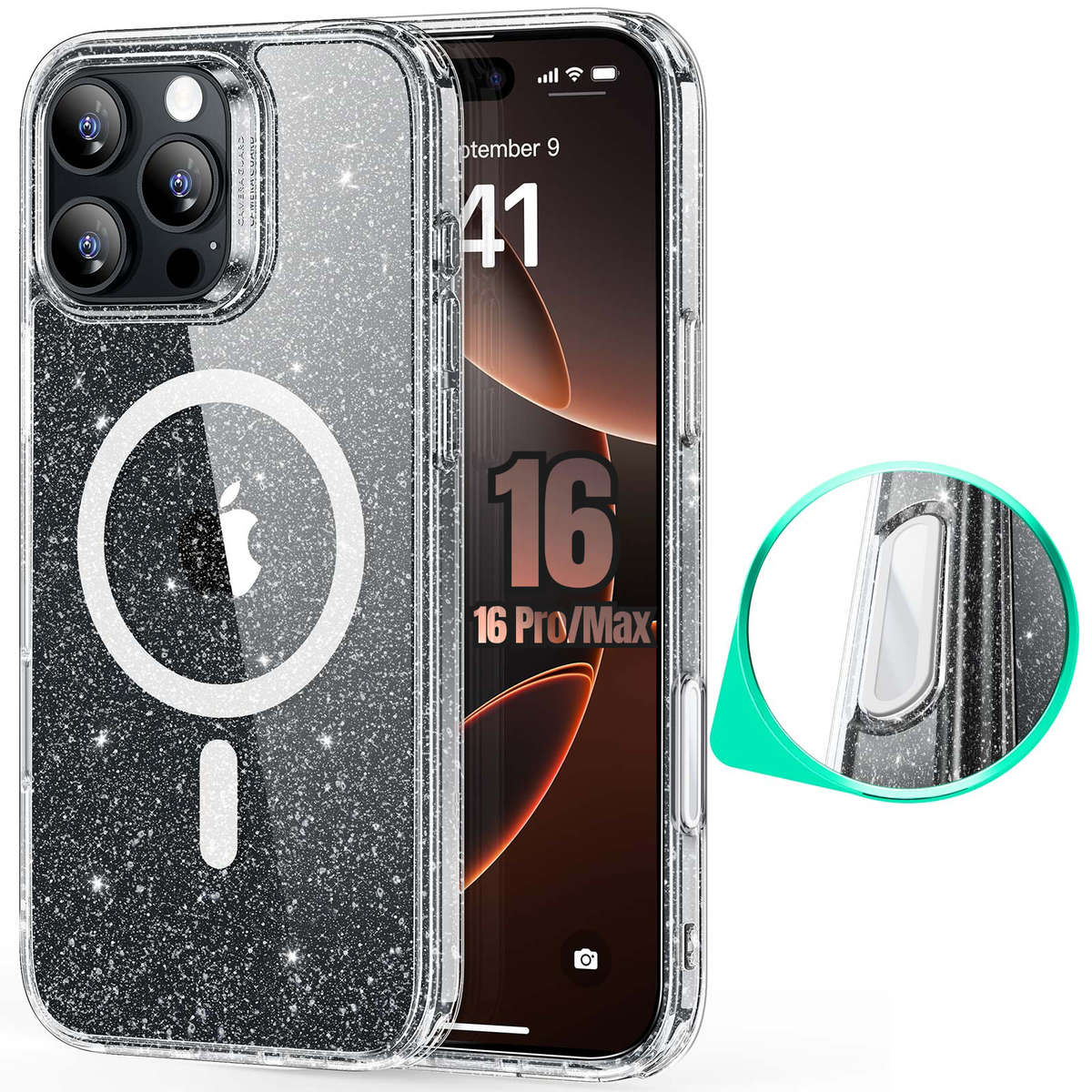 ESR MagSafe Case Compatible with iPhone 16 Pro/Max Hybrid Camera Button