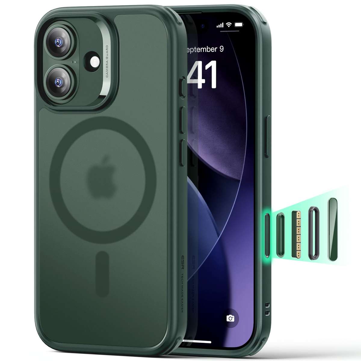 ESR MagSafe Case Compatible with iPhone 17 Hybrid Camera Button Cover