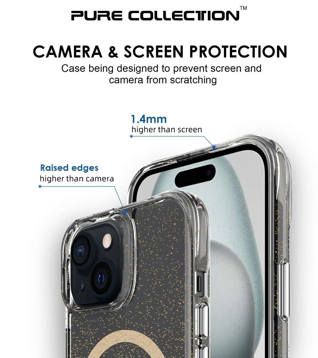 CellTime Pure Glitter MagSafe Cover for iPhone 15 Shockproof Case