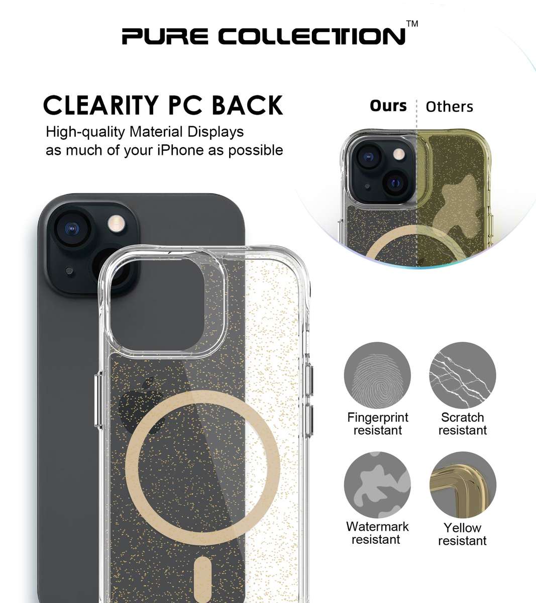 CellTime Pure Glitter MagSafe Cover for iPhone 15 Shockproof Case
