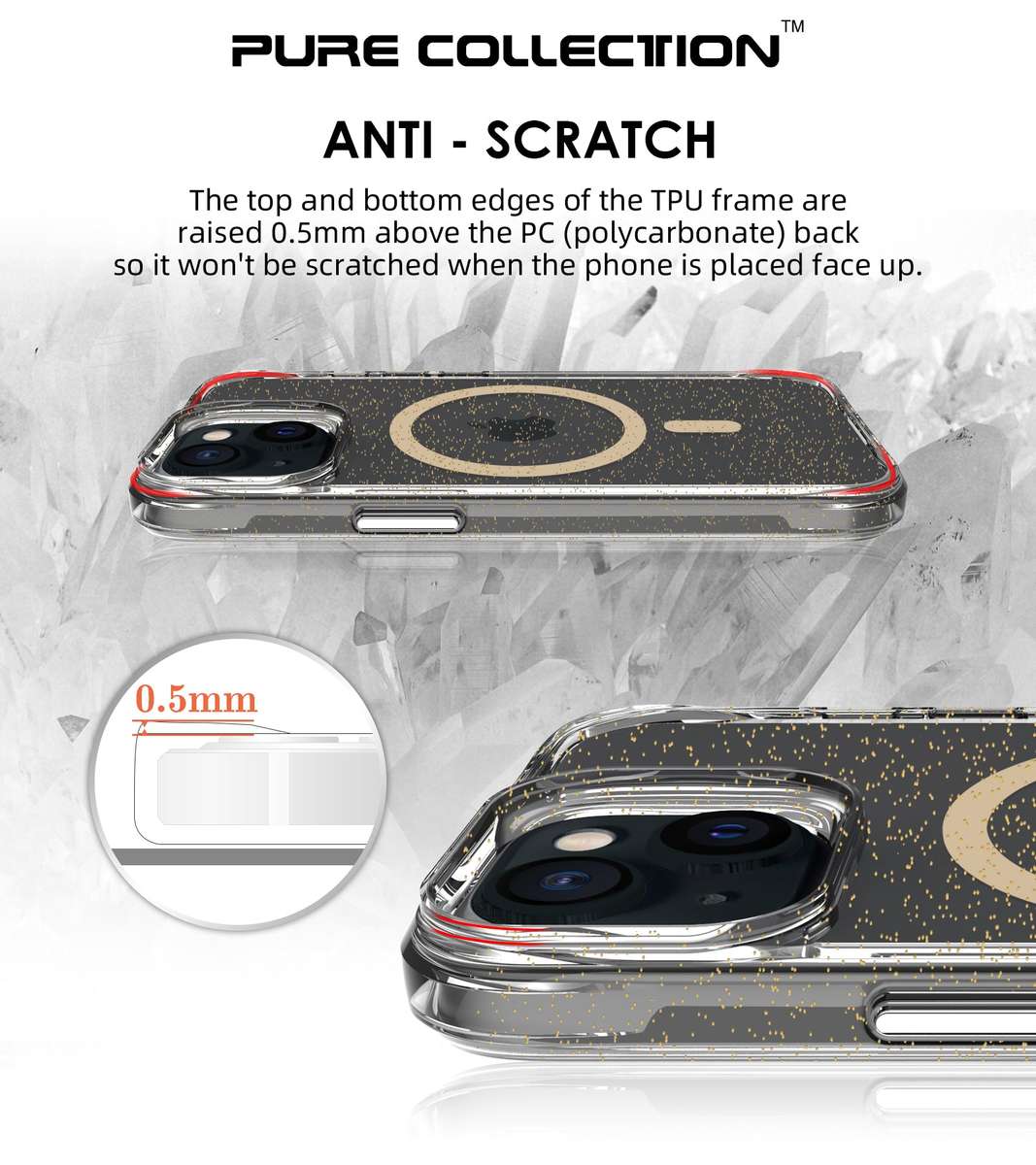 CellTime Pure Glitter MagSafe Cover for iPhone 15 Shockproof Case