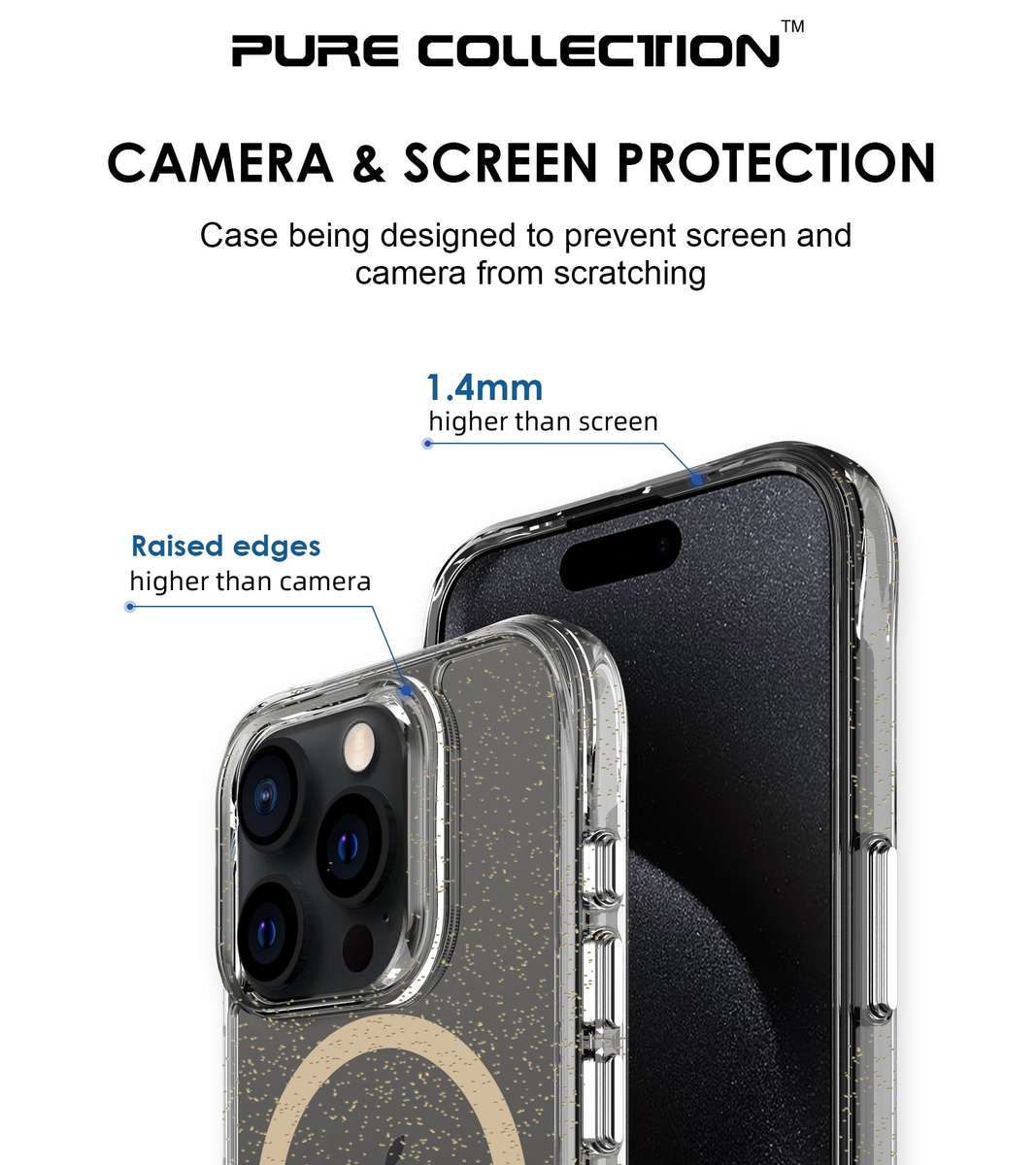 CellTime Pure Glitter MagSafe Cover Compatible with iPhone 15 Pro / 15 Pro Max Case