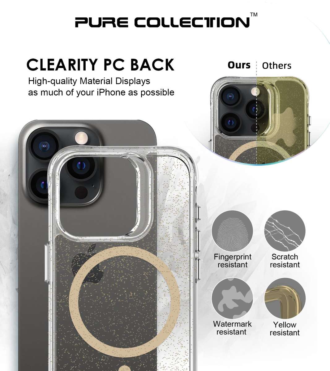 CellTime Pure Glitter MagSafe Cover Compatible with iPhone 15 Pro / 15 Pro Max Case