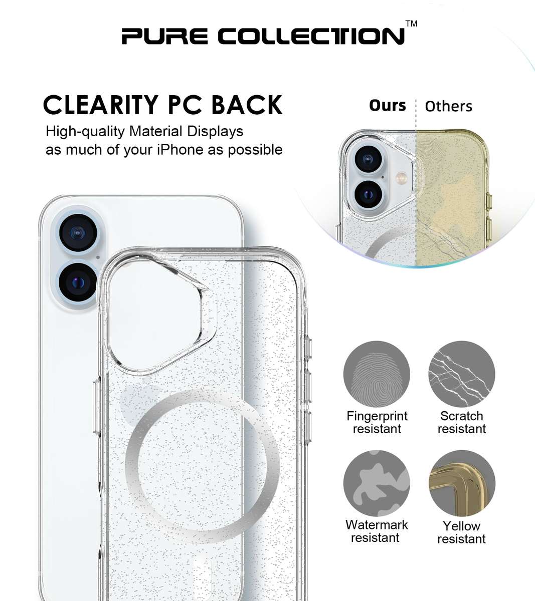 Pure Glitter MagSafe Cover for iPhone 16 / 16 Plus