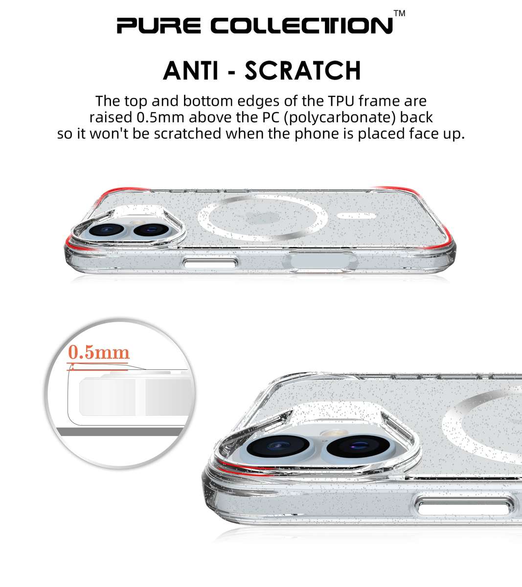 Pure Glitter MagSafe Cover for iPhone 16 / 16 Plus