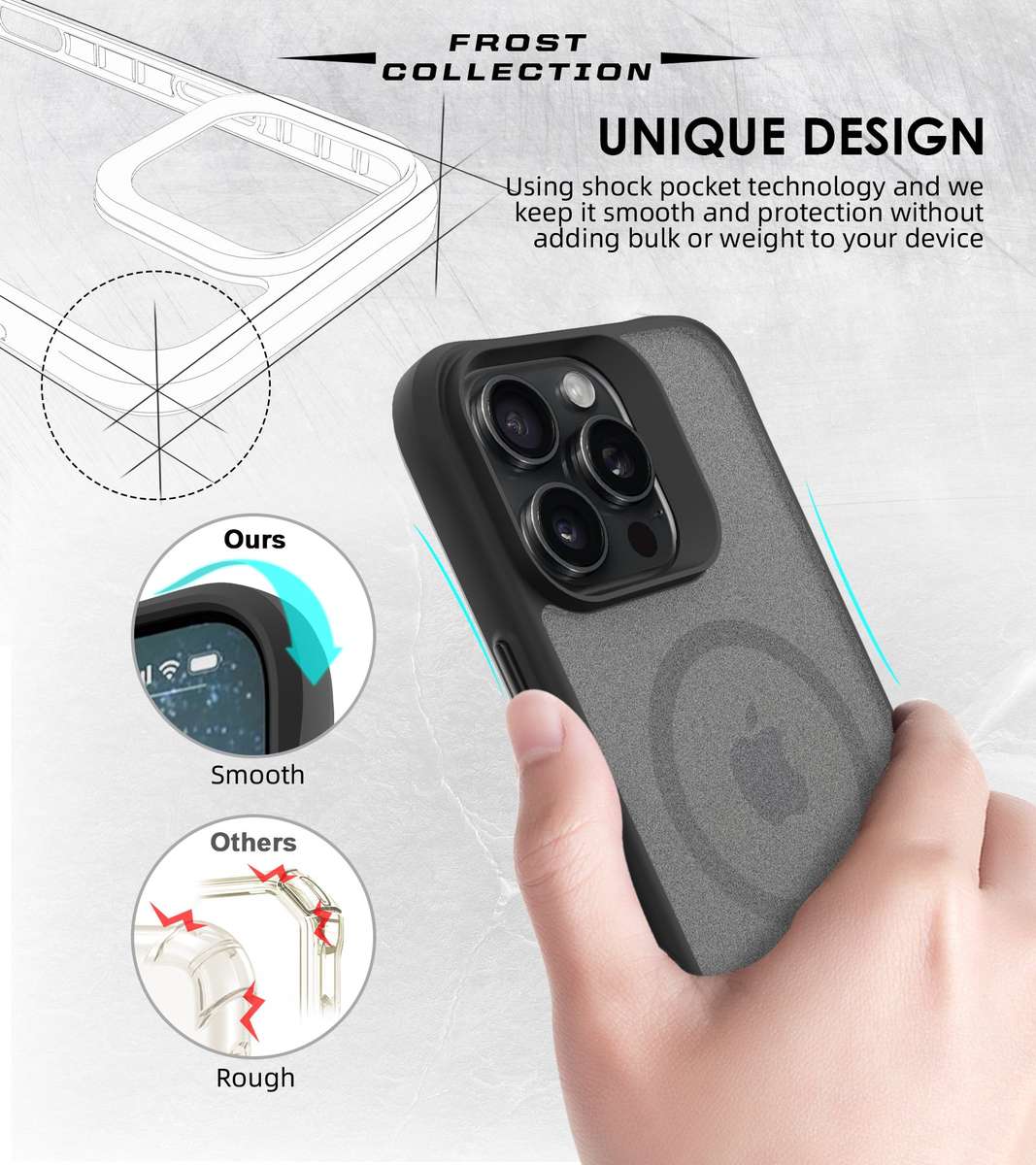 CellTime Frost MagSafe Cover Compatible with iPhone 16 Pro/ 16 Pro Max - Frosted Black