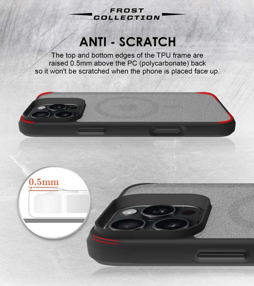 CellTime Frost MagSafe Cover Compatible with iPhone 16 Pro/ 16 Pro Max - Frosted Black