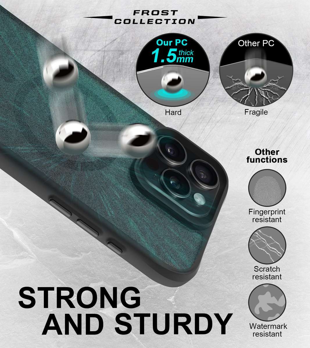 CellTime Frost MagSafe Cover Compatible with iPhone 16 Pro/ 16 Pro Max - Frosted Black