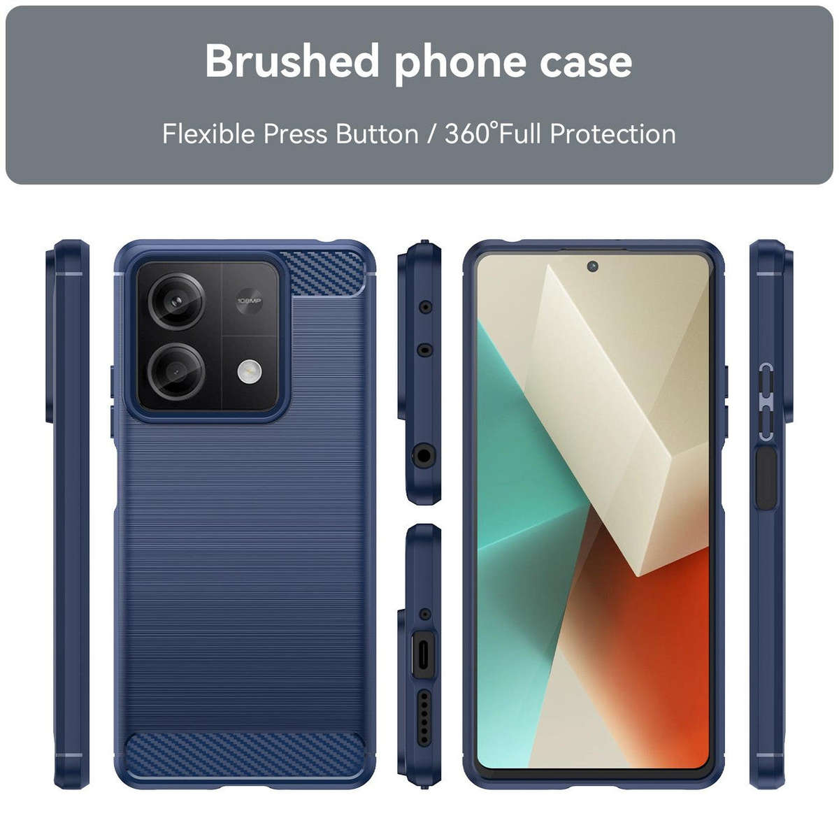 Redmi Note 13 5G Carbon Fiber Design Case Shockproof Cover