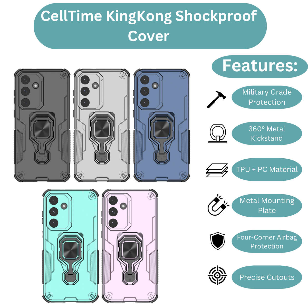 CellTime Case for Galaxy S25 FE KingKong Shockproof Cover
