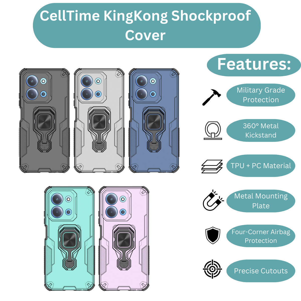 CellTime Case Compatible with Redmi 15C KingKong Shockproof Cover