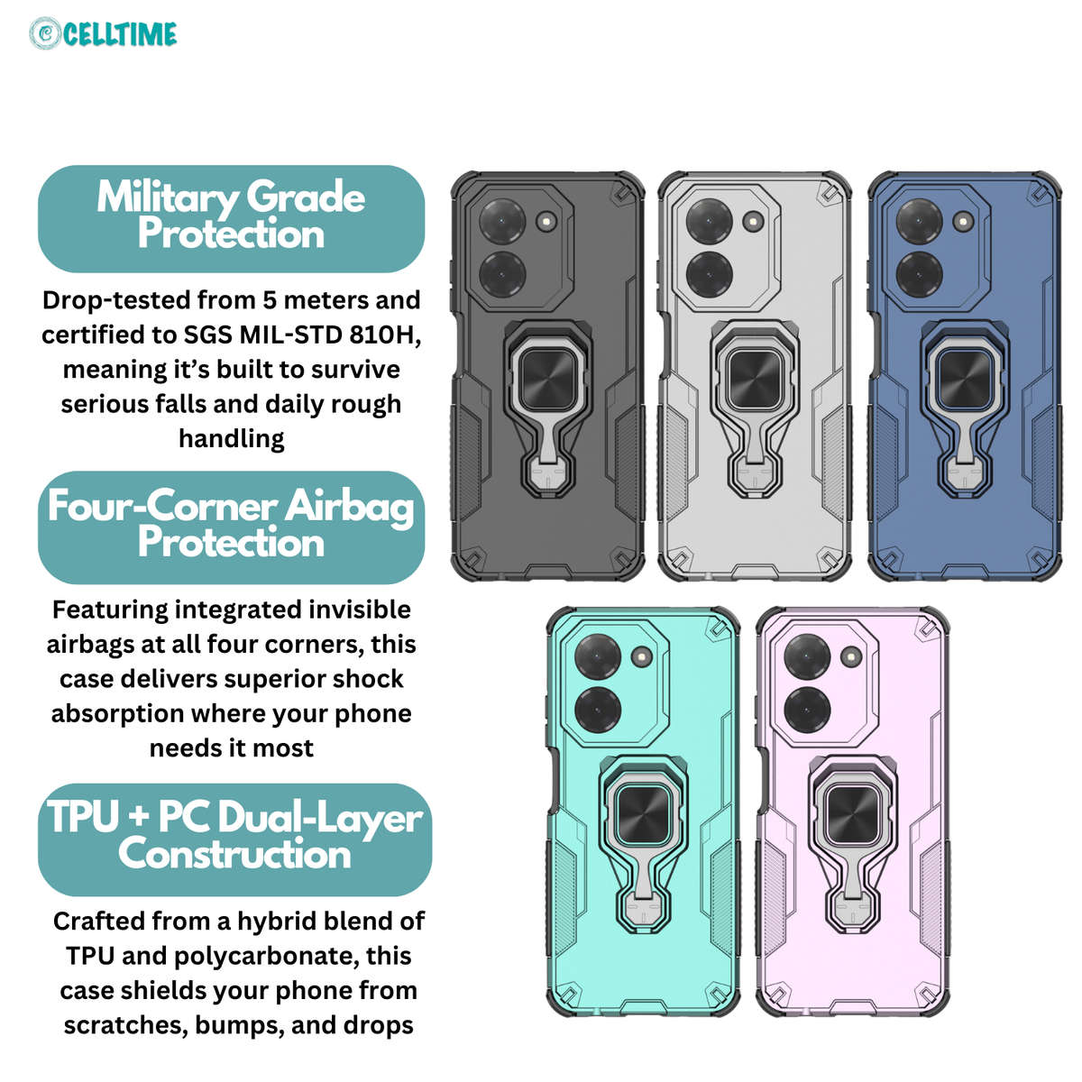 CellTime Case Compatible with Redmi A5 KingKong Shockproof Cover